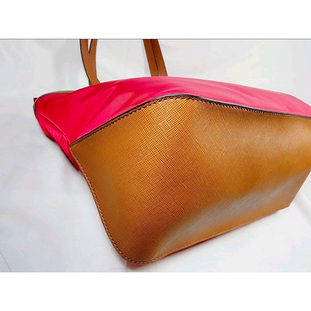 Michael Kors Red Brown Nylon Tote Bag - Picture 6 of 12